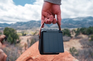Logo trade promotional giveaway photo of: Skywave RCS recycled plastic solar speaker 12W